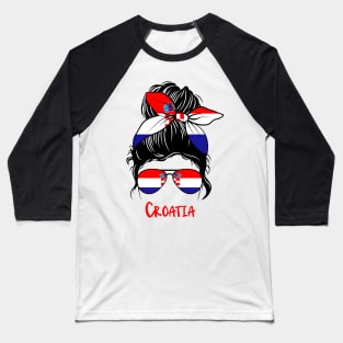 Croatia girl, Croatia Flag, Croatia gift heritage, Croatian girlfriend Baseball T-Shirt